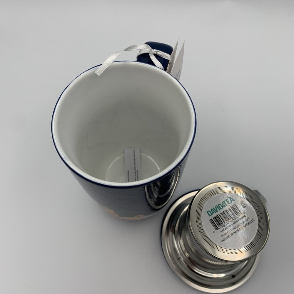 Davids Tea Color Changing Nordic Mug Sleigh Ride Navy W/Infuser - Picture 9 of 12